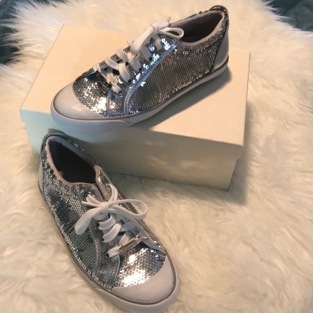 Coach Barrett Silver Sequin sneakers